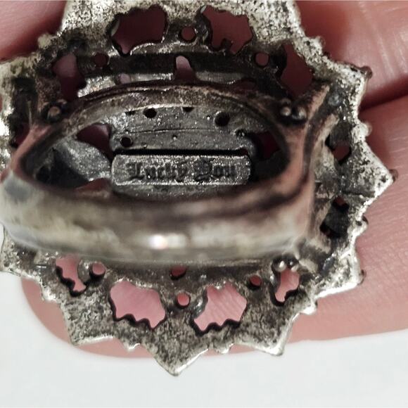 Lucky brand Turquoise and Pale Green Adjustable Ring Size 7-8 - Picture 4 of 5